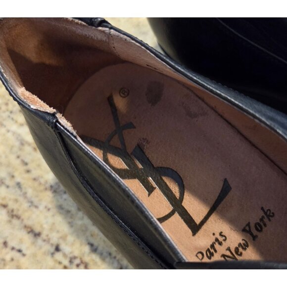 Yves Saint Laurent YSL Mens Sz 9 Leather Cap Toe Lace-Up Oxfords Black Leather main image 14